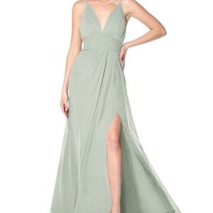 Azazie Maren Allure Bridesmaid Gown - Silver 14